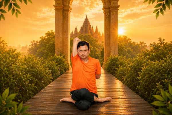 Healing yoga session